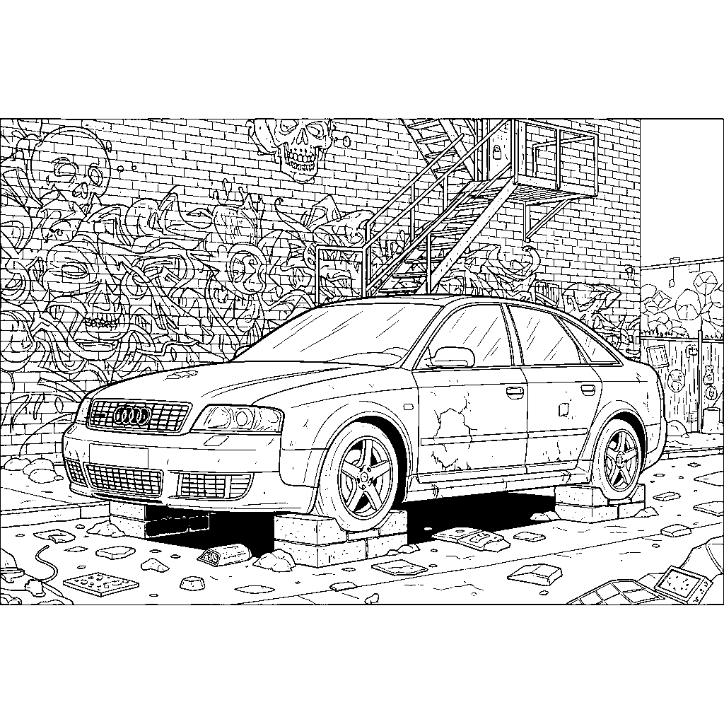 Ein Audi RS6 C5 aus dem Jahr 2004 steht in der Bronx auf…