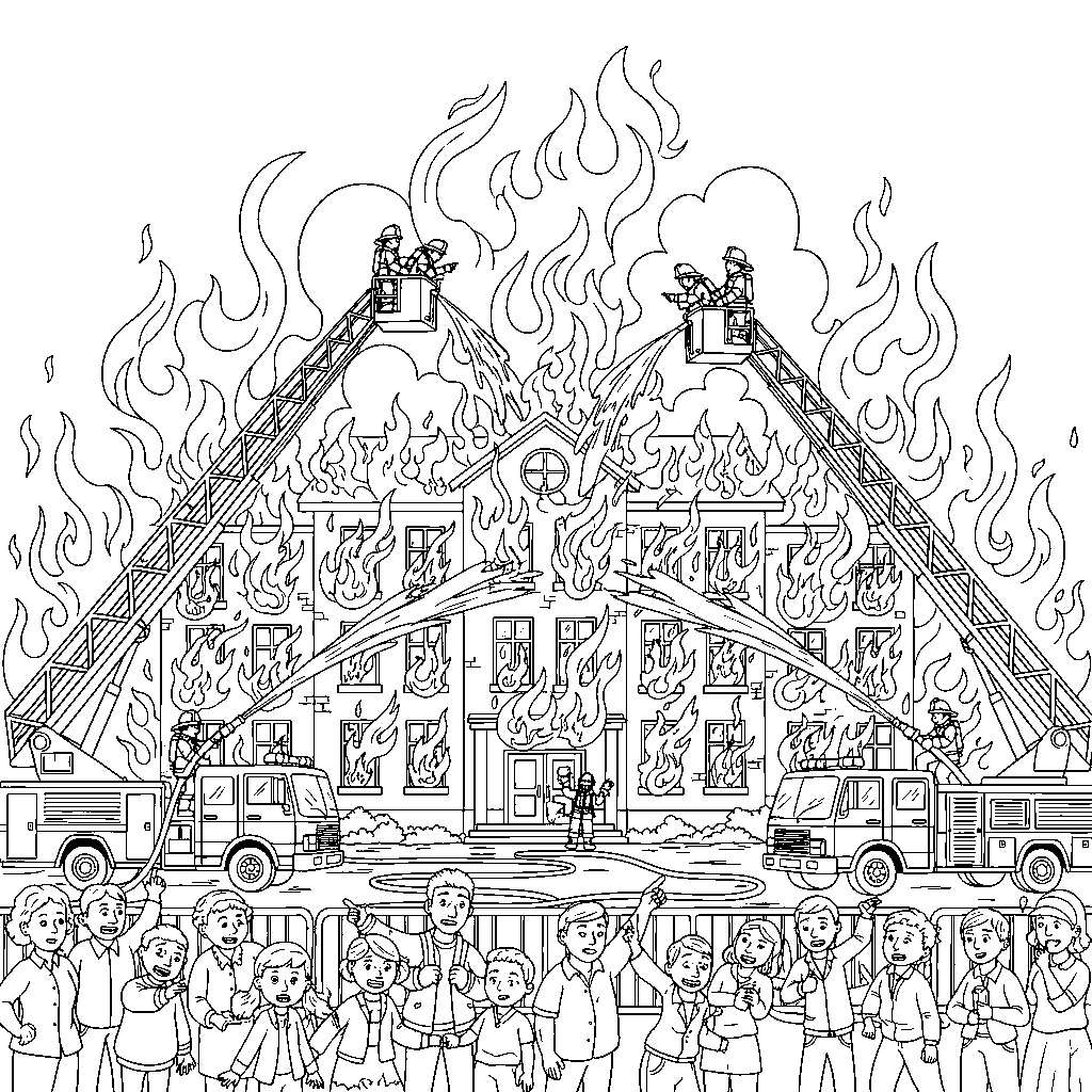 Flammen über der Schule