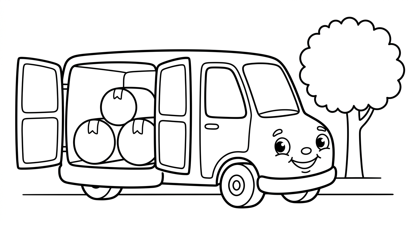 Ein kleiner Lieferwagen mit Paketen