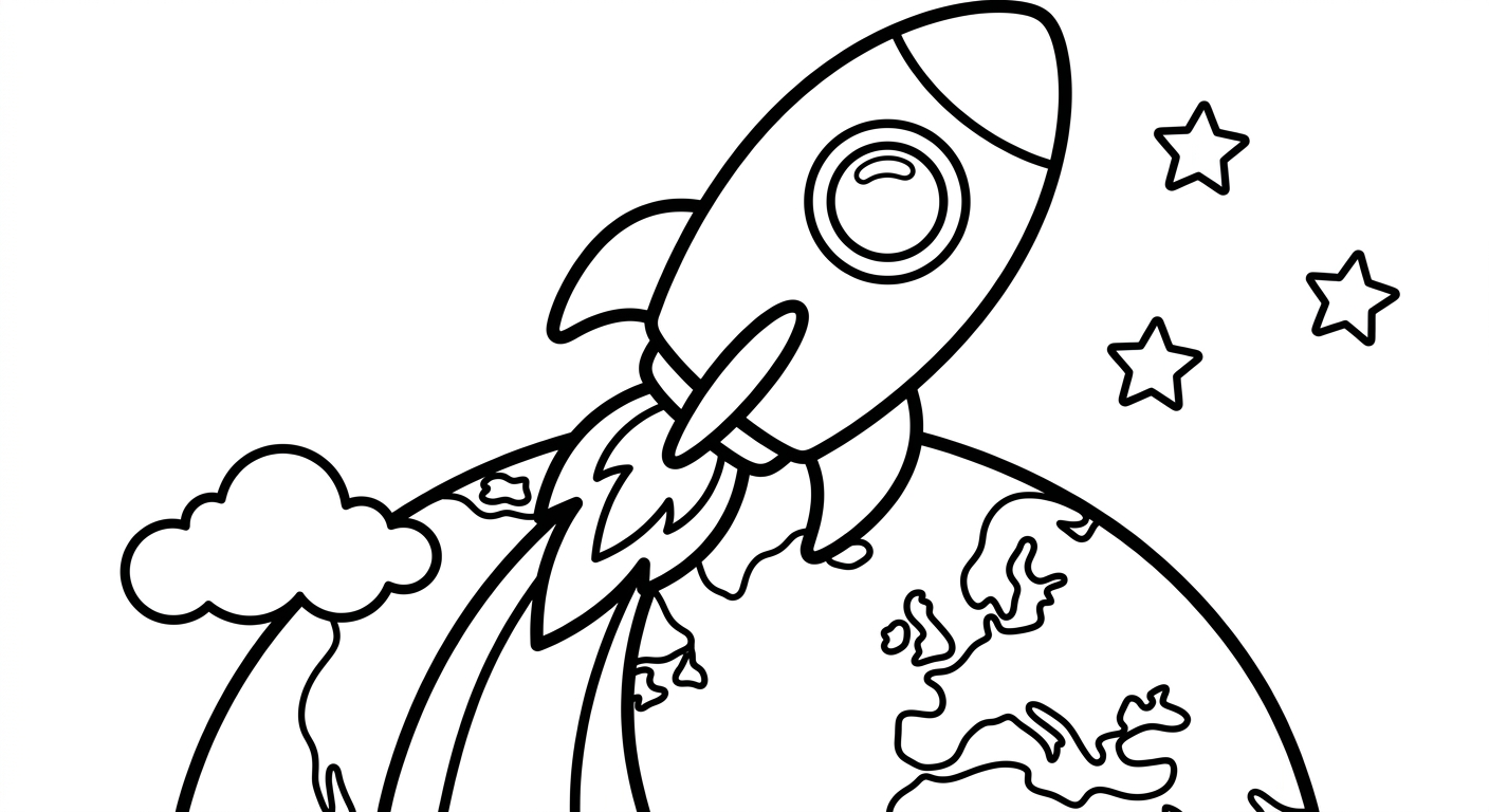 Eine Rakete startet von der Erde