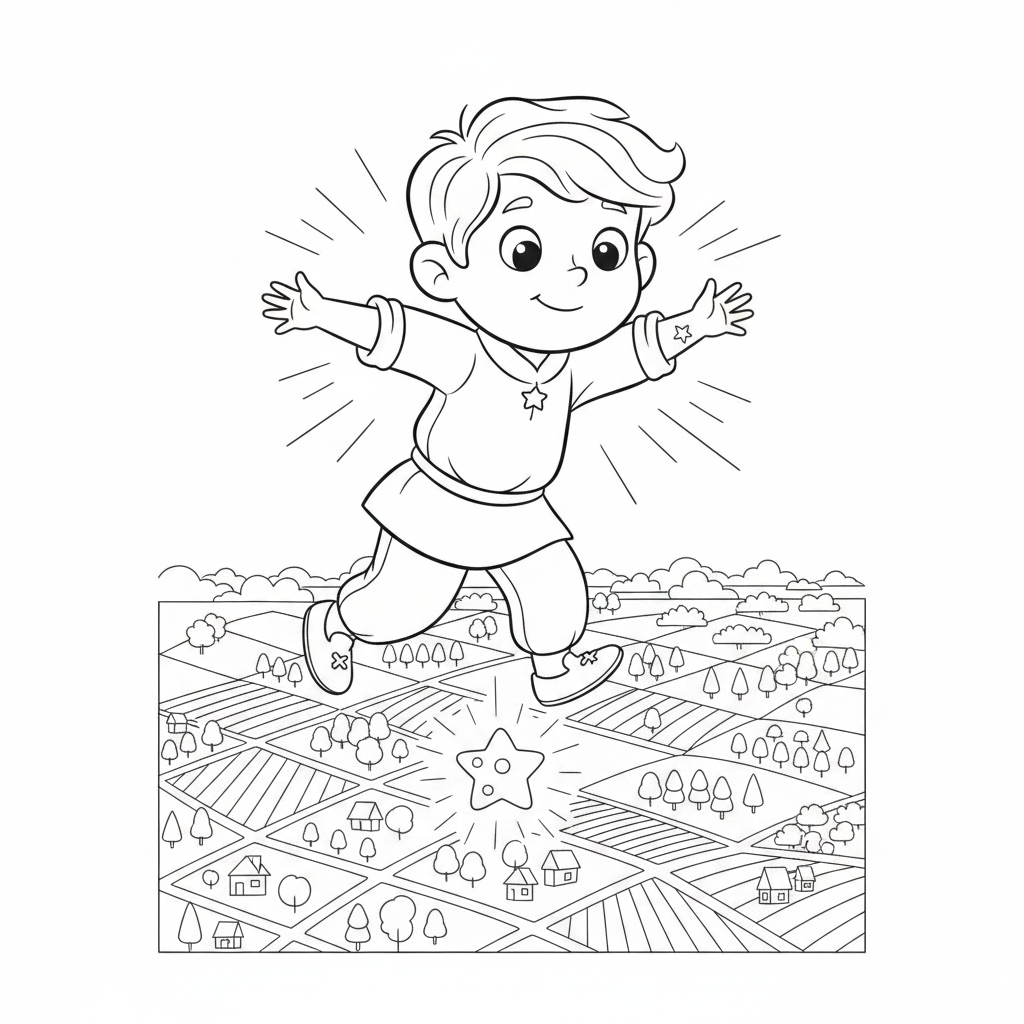 Coloring page from a mini story about Prince Leo and the shooting star. Coloring page of the prince trapped by the evil grandmother in a castle. – page 5