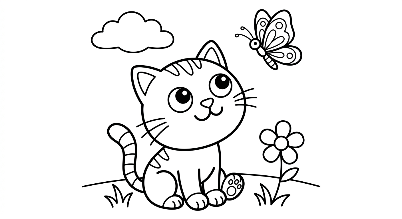 Eine Katze mit einem Schmetterling
