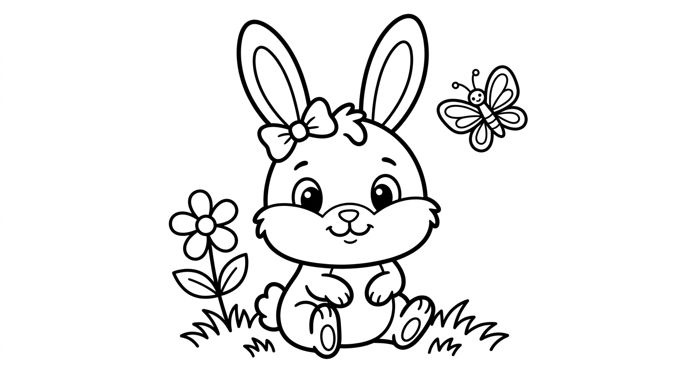 Ein Hase mit einer Schleife