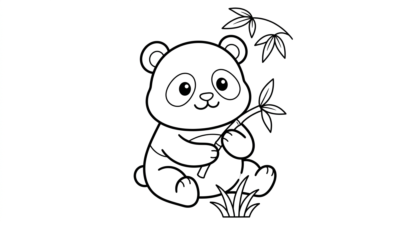 Ein Pandabär isst Bambus