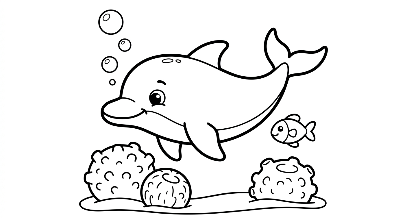 Ein Delfin im Korallenriff