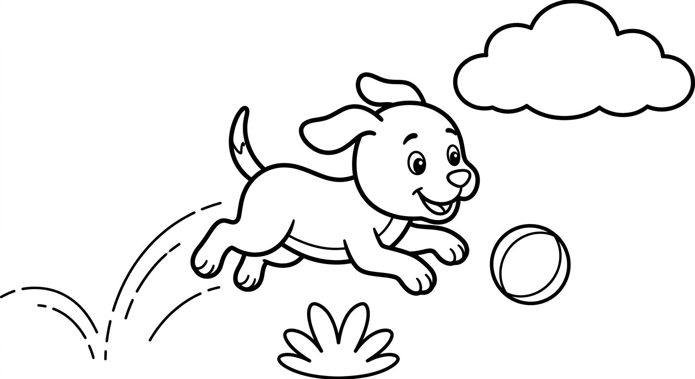 Ein Hund spielt mit einem Ball