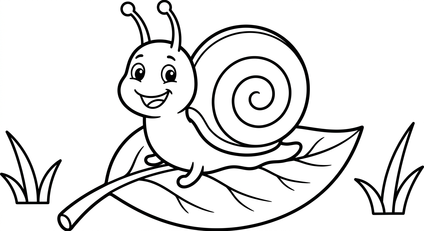 Eine Schnecke mit großem Haus auf einem Blatt