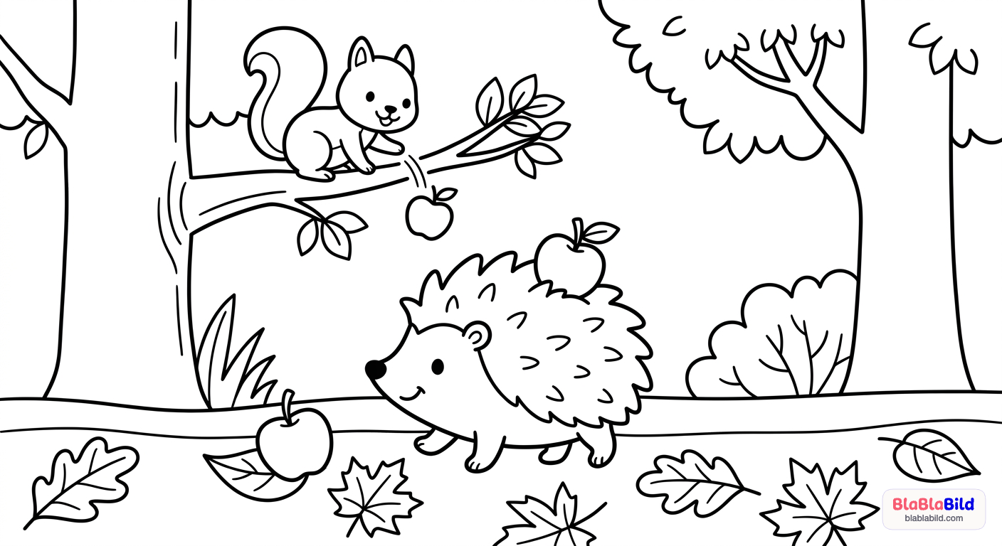 Ein fleißiger Igel sammelt Äpfel und findet einen neuen F…