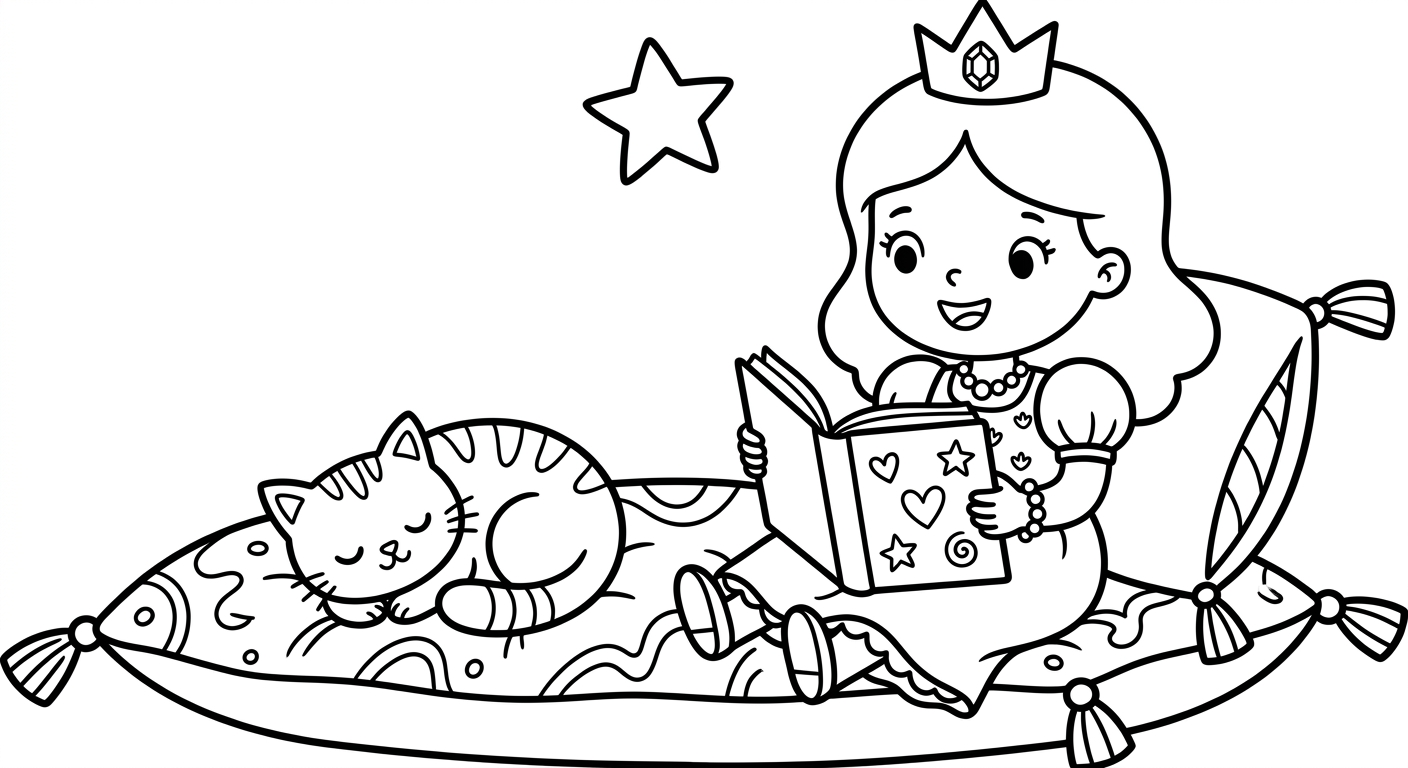 Eine Prinzessin liest ein Buch