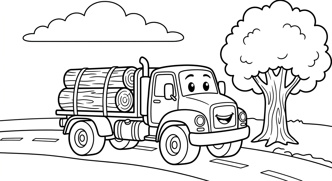 Ein LKW mit Holzladung