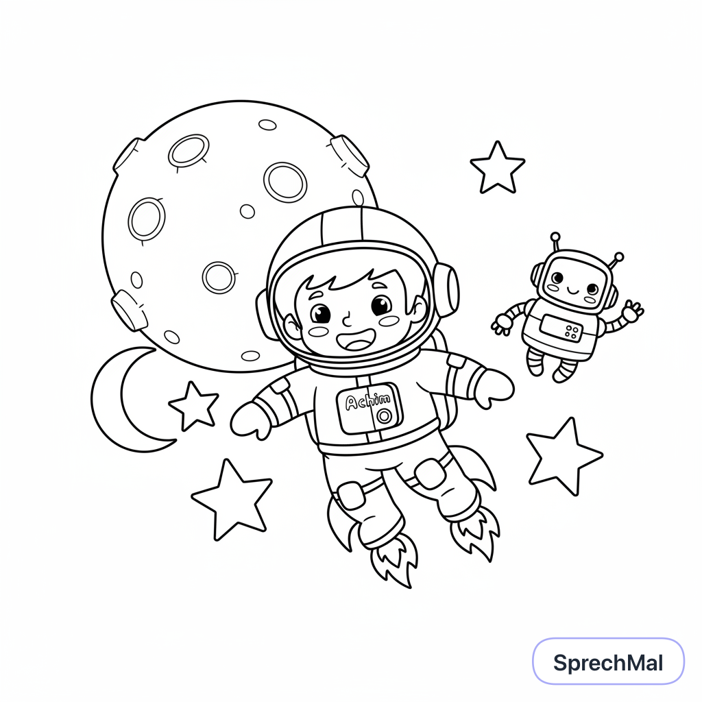 Malvorlage: Mal mir ein Bild von einem Achim, der mit ähm Raketenfüße…