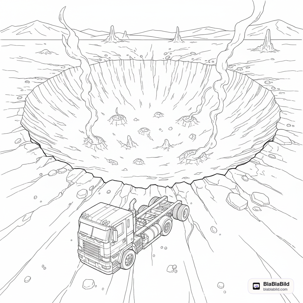 Coloring page from a mini story about a robot that transforms into a truck. – page 5