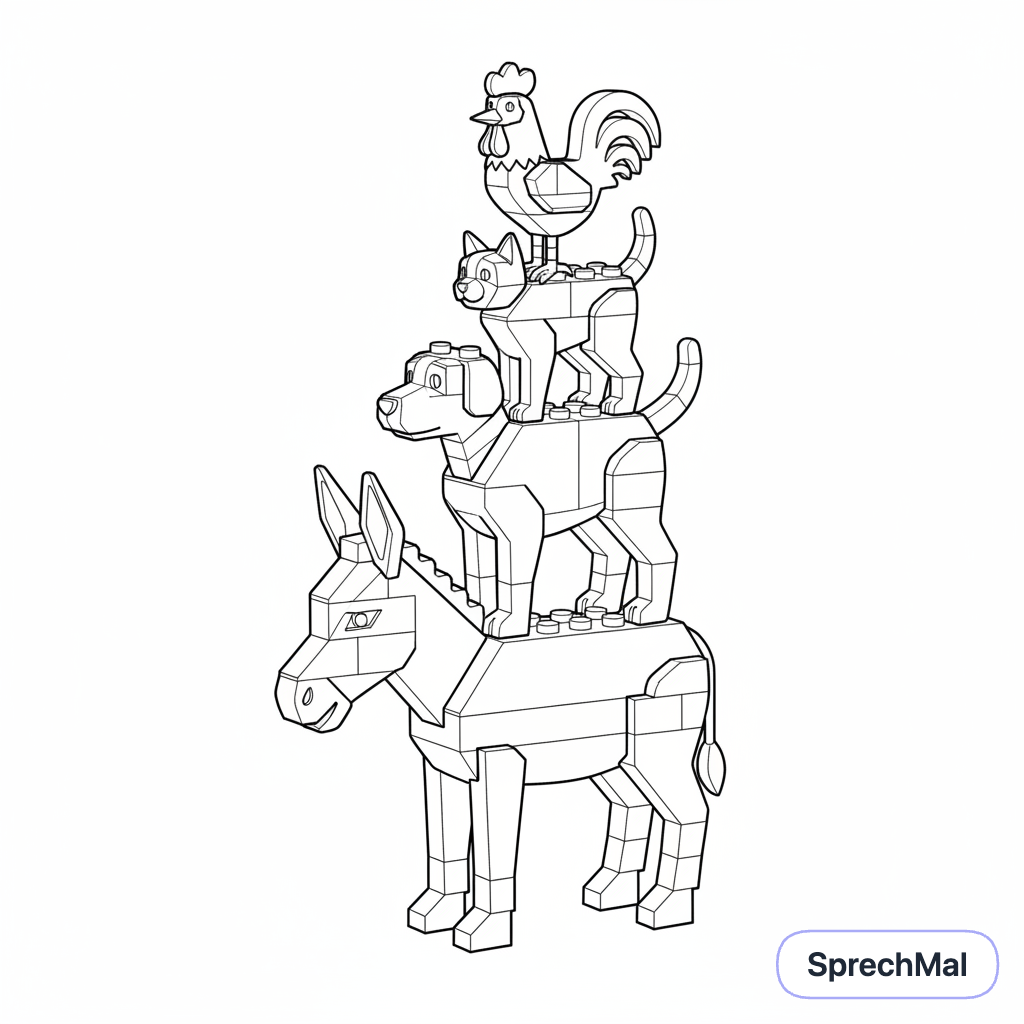 Die Bremer Stadtmusikanten aus Lego gebaut und zwar wenn…