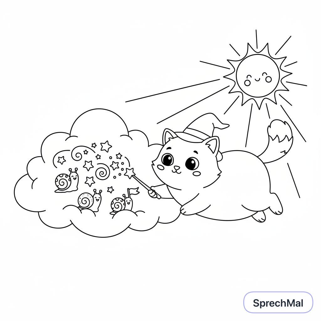 Mini-Geschichte: Die fliegende Katze und die Schneckenfreunde