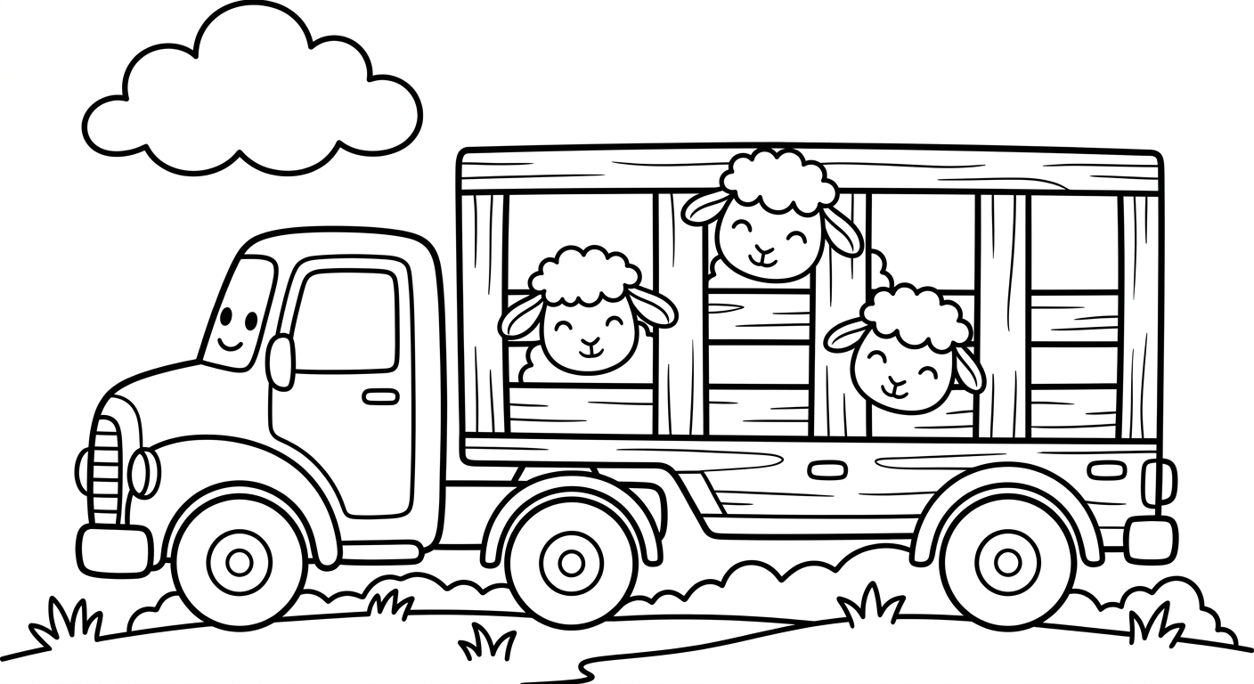 Ein LKW mit Tieren auf dem Anhänger