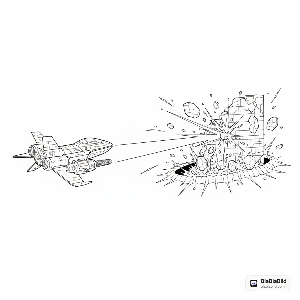 Coloring page from a mini story about a spaceship fixing a fallen star castle. – page 6