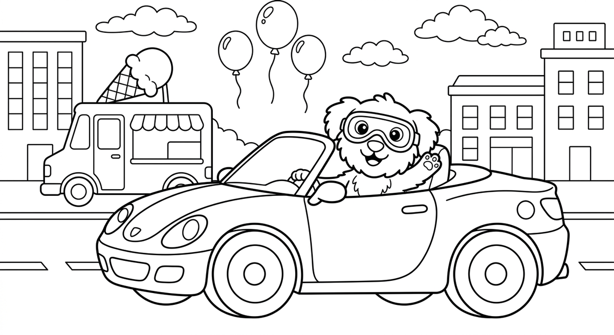 Seite 1: Paul fährt mit seinem Auto durch die Stadt.