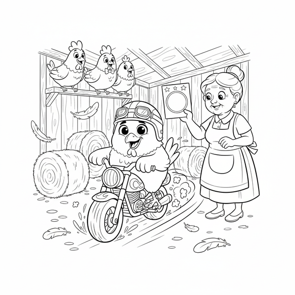 Das Motorradhuhn und die Oma