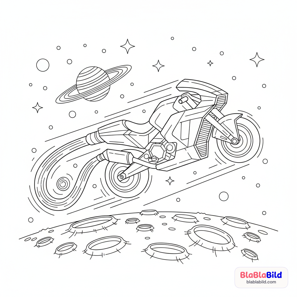 Seite 1: Die Kosmo-Bikerin jagt über die Mondlandschaft, ihr Motorrad springt über Krater. Der Staub knirscht unter den Reifen, während sie ein geheimnisvolles Signal verfolgt.