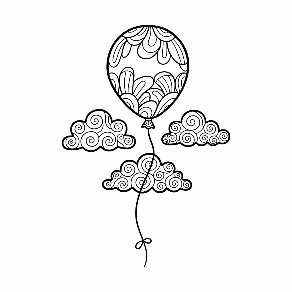 Seite 1: Ein einfacher, roter Luftballon löst sich sacht von ihrer Hand und schwebt langsam himmelwärts. Sie blickt ihm nach, ein leises Glitzern in ihren Augen, während die Mondsichel am Horizont erscheint.