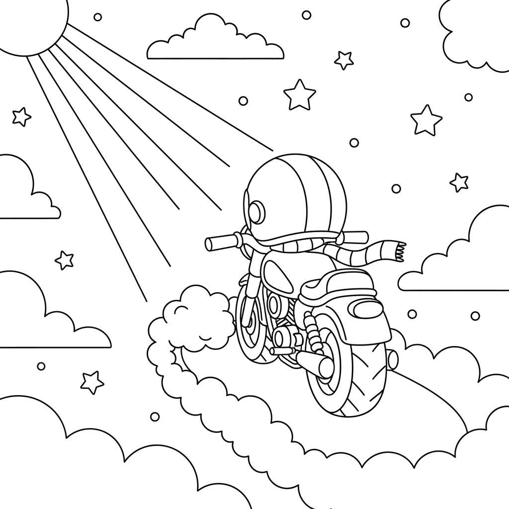 Seite 2: Ein warmes Sonnenlicht umhüllt Bruno beim Fahren.