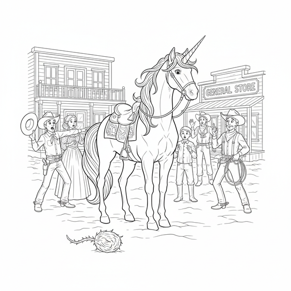 Ausmalgeschichte: Das letzte Einhorn des Westens