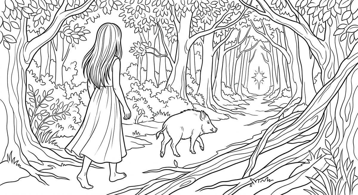 Seite 2: Ein leises Flüstern ging durch die Blätter der Bäume, als das Wildschwein den Wald betrat. Der Duft von feuchter Erde stieg auf, doch ein Gefühl der Wehmut legte sich über die Freude des Erfolgs.