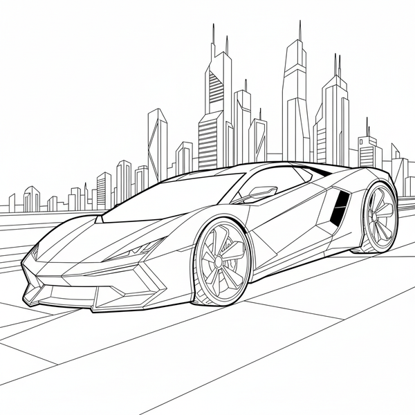 Malvorlage: Ein cooles, futuristisches Auto