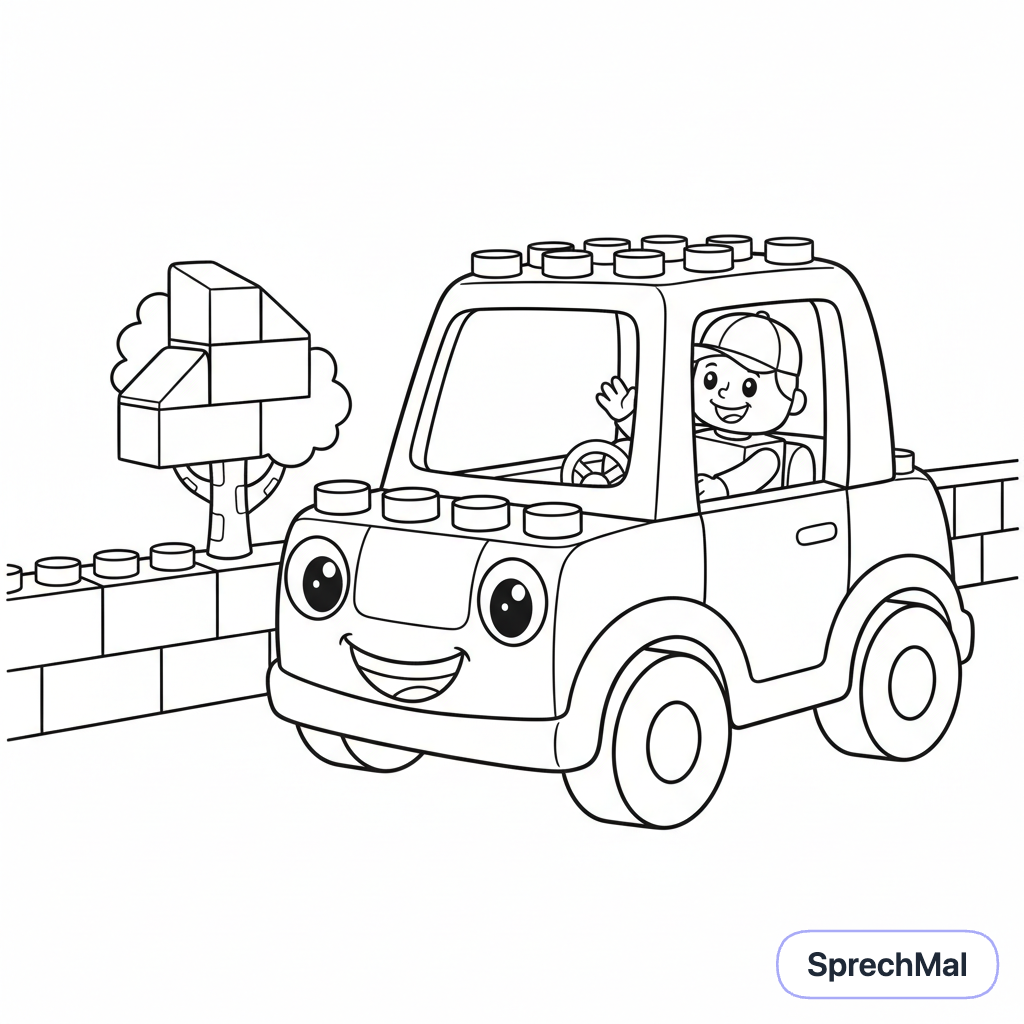 Seite 1: Leo baute konzentriert ein knallrotes Lego-Auto. Seine kleinen Finger setzten Stein auf Stein im hellen Kinderzimmer.
