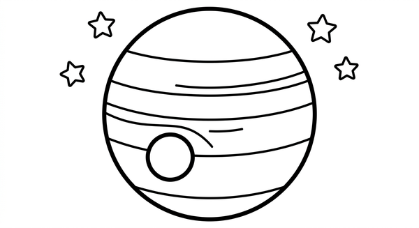 Malvorlage: Jupiter mit Streifen